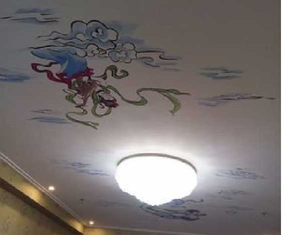 旬邑如何快速绘制天花板上的手绘墙？